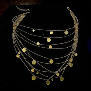 Multi Strand Coin Necklace